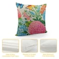 thumbnail image 4 of COMIO Smilyrad Flower Pillows Decorative Pillow Covers&nbsp;Hyacinth with Animal Butterfly Rustic Farmhouse Pillow Covers Square Watercolor Garden Floral Cushion Cover, 4 of 5