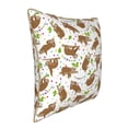 thumbnail image 2 of Fotbe Cute Sloth Pattern Velvet Decorative Throw Pillow Covers with Elegant Piping, Soft Plush Cushion Cover for Sofa, Bed, Car, Office-18"x18", 2 of 8