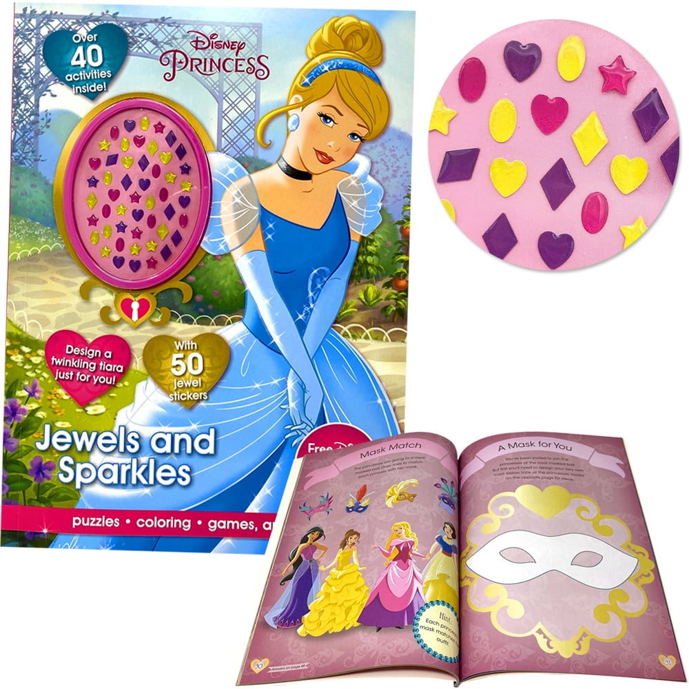 Disney Princess Coloring Book And Activity Game Sticker Books For Kids