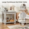 thumbnail image 5 of Buildhom Farmhouse End Table Set of 2, Large 2-Tier Side Table with Storage Shelf, Rustic Brown Square Tea Table for Living Room, Grey, 5 of 8