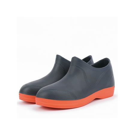 

Daeful Women Men Garden Shoes Kitchen Rain Boots Slip Resistant Rubber Boot Outdoor Non-slip Waterproof Lightweight Shoe Blue Orange 5
