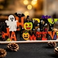 thumbnail image 6 of Halloween Decorations-Happy Halloween Sign Wooden for Home Letter Tabletop Decorations with Ghost Bat Skull Pumpkin Cutout Word Table Centerpiece for Home Tiered Tray Centerpiece Mantel Shelf, 6 of 8