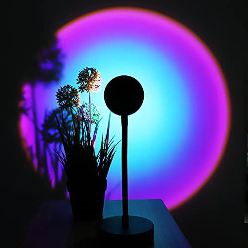 Atmosphere Light USB Sunset Projection Lamp 11 Inch, Rainbow 360 Degree Rotation Sunset Light for Self Media Photography/Party/Home/Live Streaming/Gaming 