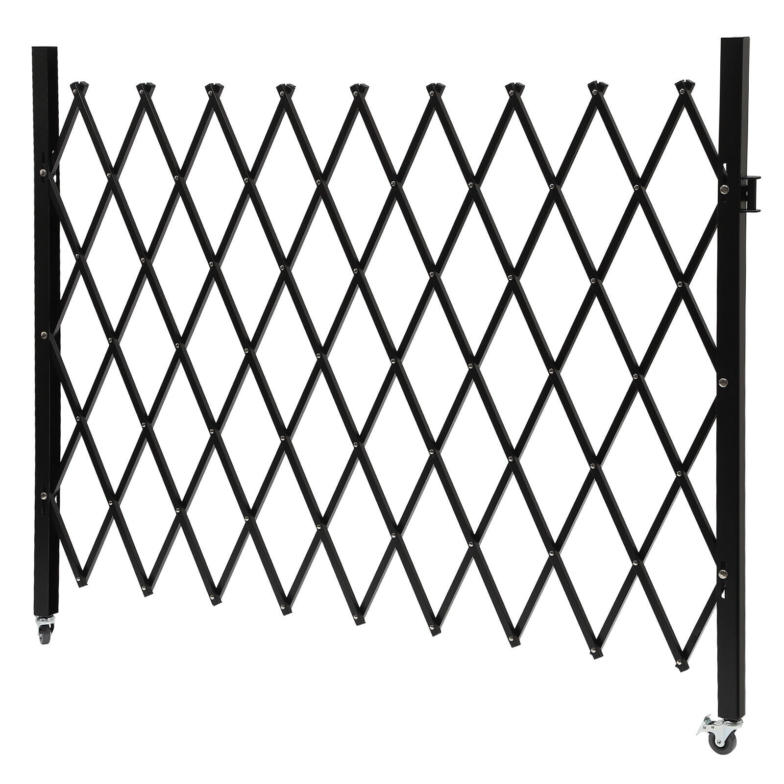 TFCFL Single Folding Security Gate Wall Mount ‎Expandable Folding Door Gate Iron Black 4.27' H x 36.6"/ 5.45'/ 5.91' W