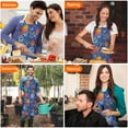 thumbnail image 4 of Pioneer Flower Floral Print Pattern Apron-Garden Aprons for Women with Pockets-Cotton Linen Waterproof Kitchen Cooking Gardening Aprons Adjustable for Kitchen,Cooking,BBQ and Salon 33x27 Inch, 4 of 7