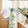 thumbnail image 2 of No Hook Shower Curtain with Built-in Rings - Botanical Summer Washable Waterproof Fabric Bathroom Curtains for Hotel,Rentals, 72X 96 Inch Extra Long , Vintage Eucalyptus Leaf Green Beige, 2 of 9