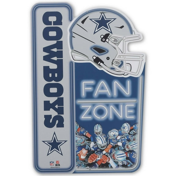 NFL Dallas Cowboys Fan Zone Metal Sign for Man Cave, Office, or Game Room