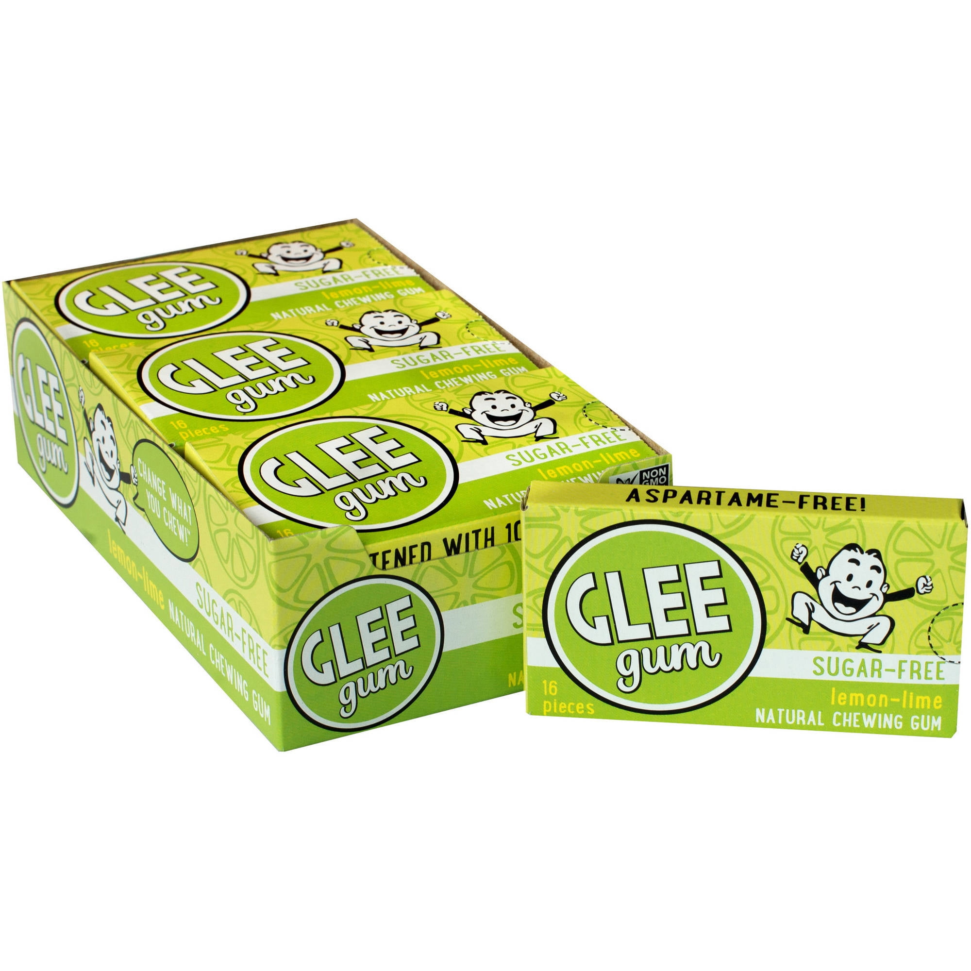 Glee Gum SugarFree LemonLime Gum, 16 count, (Pack of 12)