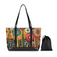 thumbnail image 7 of FORMRS Canvas Laptop Tote Bag for Women with 15.6" Computer Compartments Shoulder Handbag, Red Colorful Flowers with Dots, 7 of 7