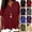 A-Wine, variant on Oversized V-Neck Tees, Side Split Button Rolled Long Sleeve High-Low T-Shirt, Women’s