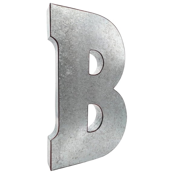 Huge 20" Metal Alphabet Wall Décor Letter B Rusted Edge Galvanized Metal