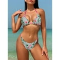 thumbnail image 6 of FEORJGP Women Beach Bikini Set Ladies Sleeveless Tie-up Bra Bustier with Low Waist Briefs Thong Bathing Suit 2-piece Swimsuit Sexy Fashion Swimwear, 6 of 7
