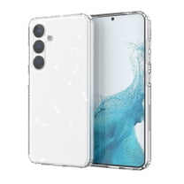 Compatible with Samsung Galaxy S24 Case, Clear Glitter Sparkle Soft TPU Shockproof Protective Cute Slim Thin Bling Sparkly Phone Cases Cover for Women Girls,Clear