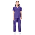 thumbnail image 1 of Ropa quirúrgica elástica de secado rápido, ropa de enfermera de hospital, traje de salón de belleza, ropa de lavado a mano con escote en V dividido, 1 of 6