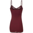thumbnail image 3 of TheLovely Women's Junior and Plus Adjustable Spaghetti Strap Lace Tim Cami Tank Top, 3 of 5