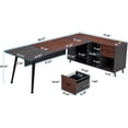 thumbnail image 7 of Tribesigns 87” Extra Long Executive Desk with 51” File Cabinet in Drawer and Storage Shelves, Dark Walnut & Grey, 7 of 7
