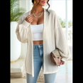 thumbnail image 4 of Chaqueta de Punto Holgada de Larga con Farol para Mujer Crema M, 4 of 9