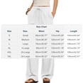 thumbnail image 3 of Miluxas Women Casual Wide Leg Pants Drawstring Waist Beach Pants Solid Loose Fit Trousers with Pockets Black, 3 of 8