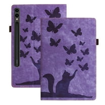 XYX Case for Samsung Galaxy Tab S10 Plus 12.4 inch, Butterfly Cat Slim Folio Stand Cover for Samsung Tab S10  12.4 inch, Purple
