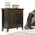 thumbnail image 3 of Simpli Home Amherst 32 inch Wide Solid Wood Transitional Low Storage Cabinet in Hickory Brown, 3 of 3