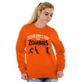 thumbnail image 4 of Please Don’t Feed the Zombies Unisex Plus Fleece Graphic Sweatshirt Brisco Brands 5X, 4 of 5