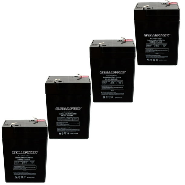 Exell 4 Pack 6 VOLT 4.5AH RECHARGEABLE GAME DEER FEEDER BATTERY 6V