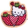 thumbnail image 1 of Vervaco Shaped Rug Latch Hook Kit 21.25"X22"-Hello Kitty In The Umbrella, 1 of 2