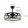 thumbnail image 3 of Miumaeov Industrial Caged Ceiling Fan with Lights Remote Control 18" Matte Black Farmhouse Ceiling Fan with Light for living room, 3 of 12