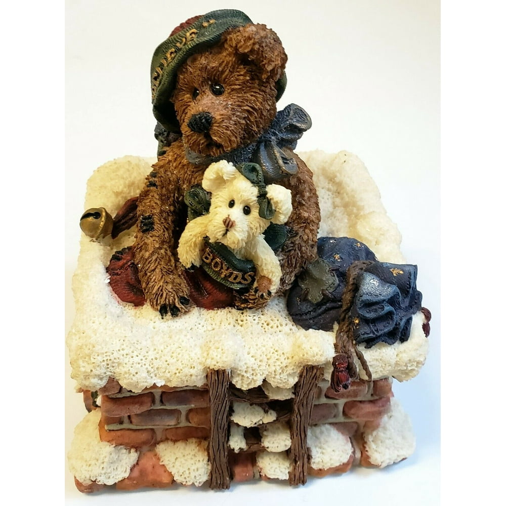 Boyds Bears Bearstone Resin Figurine Elijah & Joy Believe Music Box
