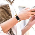 thumbnail image 4 of JFBUJC Leather Bands Compatible with Fitbit Charge 5, Replacement Genuine Leather Straps for Women Men, 4 of 5