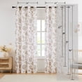 thumbnail image 5 of Exultantex European Floral Grommet Curtain 52x84 Inch, Semi-Sheer Terracotta Red, 5 of 5