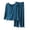 Blue, variant on Women's Summer Lightweight Solid Color Modal Cotton Polyester Long Sleeve Long Pants Pajama Set Elastic Waist Drawstring Breathable Comfortable Loungewear