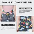 thumbnail image 6 of Pioneer Flower Floral Print Pattern Apron for Women and Men, Cotton Linen Waterproof with Pockets, Adjustable, 33x27 Inch for Kitchen, Gardening, BBQ, Salon, 6 of 6