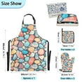 thumbnail image 3 of 5 Pcs Kitchen Set Heat Resistant Oven Mitts and Non-Slip Pot Holders with Adjustable Cooking Apron Colorful Small Stones, 3 of 6