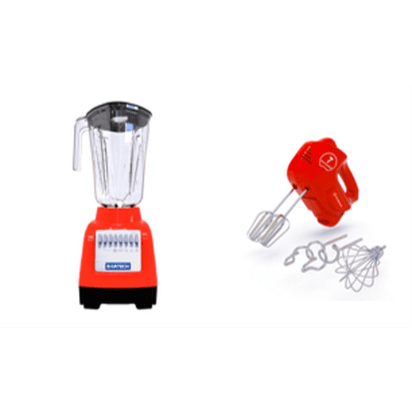 Combo Licuadora Bartech 10Vel 750w 2lts + Batidora M2 Rojo