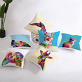 thumbnail image 2 of Colorful Abstract Art Animals Pattern Cute Pets Throw Pillow Cover 18 x 18 Inch Square Peach Skin Velvet Pillowcases Cushion Cover Home Decor for Sofa Couch Bedroom（Animal 29）, 2 of 6