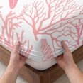 thumbnail image 3 of Twin Sze Fitted Sheet Set - Coastal Pink 2 Piece Bedding Sets 16" Deep Pocket Fitted Sheet with 1 Pillowcase, Ocean Coral Starfish Shell Modern Sea Brushed Microfiber Hotel Luxury Bed Sheets, 3 of 9