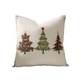 thumbnail image 2 of Horivan Christmas Tree Embroidery Pillow Cover Flannel Soft Holiday Decor for Living Room Couch Seasonal Home Accent Throw Pillow Case 45x45cm, 2 of 8