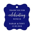 thumbnail image 1 of Darling Souvenir Fancy Frame Custom Paper Tags Thank You For Celebrating With Us Wedding Favor Gift Hang Tags-Blue-100 Tags, 1 of 1