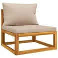 thumbnail image 3 of vidaXL 2 Piece Patio Sofa Set with Cushions Solid Wood Acacia, 3 of 11