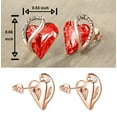 thumbnail image 2 of Leafael 18K Rose Gold Plated Love Heart Stud Earrings with Carnelian Red Healing Stone Crystal with Courage, Jewelry Gifts for Women, 2 of 5