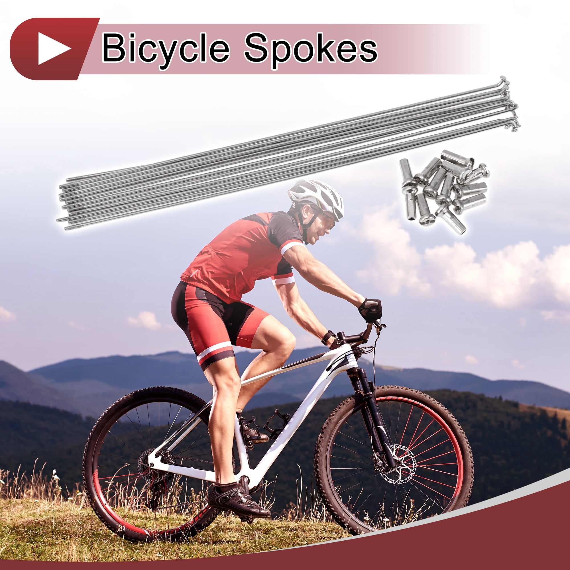 Unique Bargains 12 Set 14G Bicycle Spokes 14G Bike Wheel Spoke 304 Stainless Steel 269mm