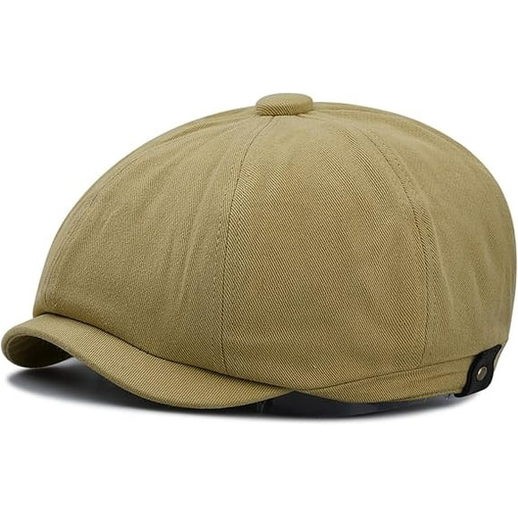 Croogo Men's 8 Piece Newsboy Flat Cap Cotton Newsboy Gatsby Ivy Cap Cabbie Driving Hat Octagonal Golf Beret Hat Scally Hats