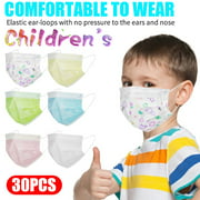 Ruziyoog Kids Face Mask 30pcs Disposable Face Masks Facial Mouth Cover 3-Layer Face Shield Disposable Face Masks Face Covering