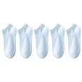 thumbnail image 4 of Helii Women Cotton Ankle Socks 5 Pairs Short Thin Breathable Low Cut Boat Socks Anti Odor Moisture Wicking Anti Pilling Reinforced Heel Toe Daily Summer Socks Blue,One Size, 4 of 4