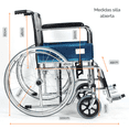 thumbnail image 4 of Silla De Ruedas Plegable de Traslado Compacta Con Freno Negra, 4 of 7