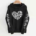 thumbnail image 5 of Womens Valentine Heart Hoodies Long Sleeve Cute Valentines Day Sweatshirt Holiday Casual Fall Spring Ladies Hoodie, L Black, 5 of 5