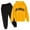 Yellow, variant on Hienoo Boys Letter Print Pullover Hoodie Sweatpants Set Children's Active Sweatsuits