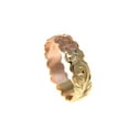 thumbnail image 2 of 14k yellow rose gold 2 tone custom hand engraved Hawaiian scroll maile ring 6mm cut out size 6.5, 2 of 8