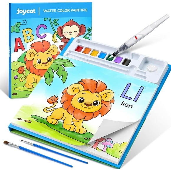 shiyou-Paint with Water Coloring Books for Toddlers, Watercolor Painting Sets for Kids Ages 3-5 4-8, Arts and Crafts Drawing Activities Toy Birthday Gift for Boys Girls (Animal & Alphabet)